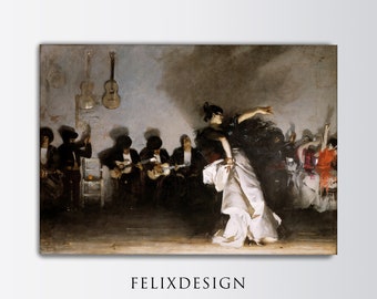 John Singer Sargent - El Jaleo | Vintage Dance Wall Art Print Antique Woman Bedroom Decor | Printable, Digital Download