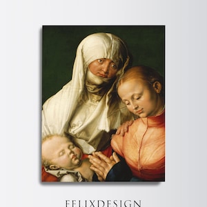Albrecht Durer - Virgin and Child with Saint Anne (1519) - Drawing Painting Photo Poster Print Art Gift Wall Jesus Bible Dürer Home Decor
