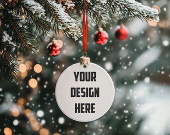 Christmas Ornament Mockup Bundle Christmas Mockup Blank White Round Ceramic Tree Ornament Mockup Christmas Mock ups Canva Mock up Bundle
