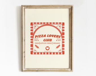 Pizza Lovers Print | Kitchen Wall Art | Kitchen Decor Print | Cute Kitchen Decor | Cute Pizza Print | Kitchen print | Digital Art