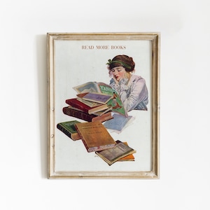 Read More Print, Reading Poster, Book Poster, Trendy Retro Wall Art, Classroom Wall Decor, Reading Art Print | Instant Digital Download