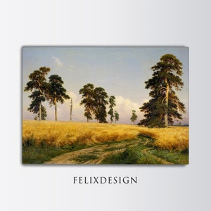 Antique Landscape Painting | Rustic Mountain Painting | Vintage Oil Painting | Landscape Neutral Wall Art Print | Digital Download