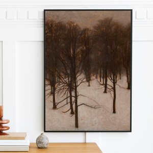 Vilhelm Hammershoi - Sondermarken Park in Winter (1895) | Wall Art Print Vintage Landscape | Scenery Nature Forest Trees | Digital Download