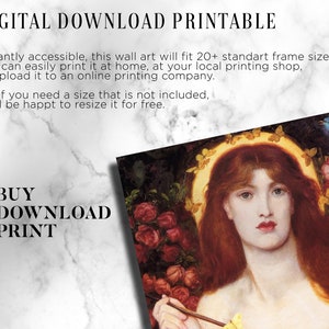 Dante Gabriel Rossetti - Venus Verticordia (1868) - Vintage Wall Art ...