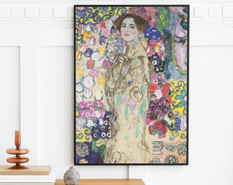 Gustav Klimt - Portrait of Ria Munk III (1917) - Painting Flowers