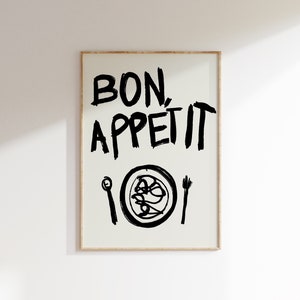 Kitchen print | Living Room Decor | kitchen wall art | bon appetit sign | french kitchen decor | dining room wall art | Digital Print