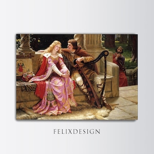 Edmund Blair Leighton - Tristano e Isotta o La fine della canzone (1902) - Abiti Vintage Wall Art Decor Painting Print - Digital Download