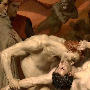 Premium Giclée Print of William-Adolphe Bouguereau: Dante and Virgil in Hell. Museum Quality Print of Famous Painting - Digital Download
