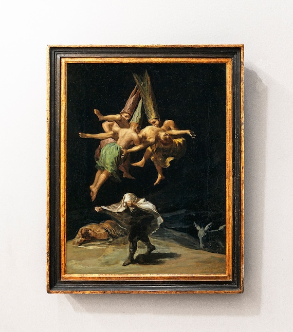 フランシスコ・ゴヤ - 魔女の飛行 (1798) - オカルト異教の儀式魔女