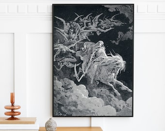 Gustave Dore - Die Vision des Todes | Wand Kunst Vintage Malerei Druck Bibel Christliches Katholisches Dekor | Religiöse christliche digitale Kunst