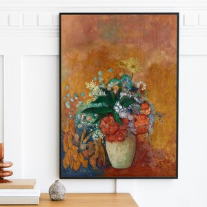 Odilon Redon - Vase of Orange Flowers (1905) | Still Life Print Vintage Painting Flower Kitchen Wall Art Gift | Printable Digital Download