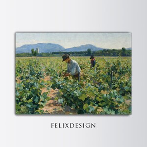 Elin Danielson-Gambogi - Wineyard II (1898) | Vintage Wall Art Print Harvest Farmhouse Light Academia Decor | Printable Digital Download
