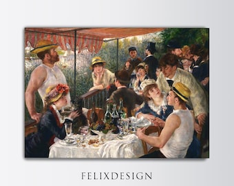 Pierre-Auguste Renoir - Luncheon of the Boating Party (1881) - Digital Download, Instant Art, Fine Classic Painting Poster Print Art Gift