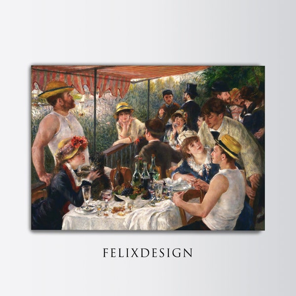 Pierre-Auguste Renoir - Luncheon of the Boating Party (1881) - Digital Download, Instant Art, Fine Classic Painting Poster Print Art Gift