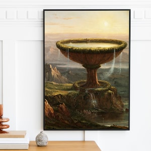 Thomas Cole - The Titans Goblet (1833) | Museum Prints, The Holy Grail Giant Cup | Wall Art Decor Vintage Painting | Digital Art