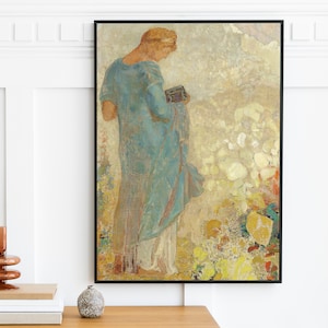 Odilon Redon - Pandora (1910) | Vintage Painting Print Bedroom Antique Wall Art Gift | Printable Digital Download