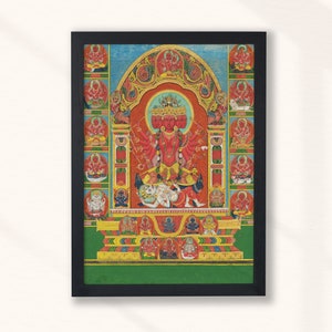 Goddess Tripurasundari Parvati Shiva Durga Purnacandi (20th century) - Home Wall Art Painting Poster Print - Indian Hindu - Instant Art