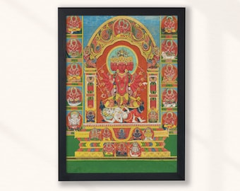 Goddess Tripurasundari Parvati Shiva Durga Purnacandi (20th century) - Home Wall Art Painting Poster Print - Indian Hindu - Instant Art
