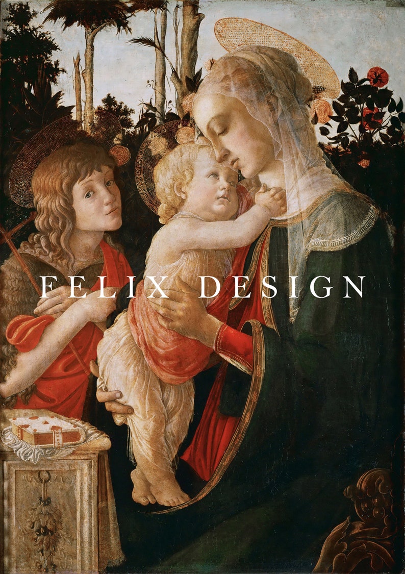 Sandro Botticelli - Madonna and Child With the Young St. John the ...