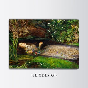 John Everett Millais - Ophelia (1852) | Vintage Painting, Female Art Work Print, Wall Art, Gothic Print, Lady of the Lake | Digital Download