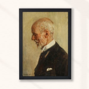 Gentleman Portrait Painting | Vintage Oil Dark Moody Portrait | Man Portrait | Vintage Art | Dark Academia Print | Digital Printable