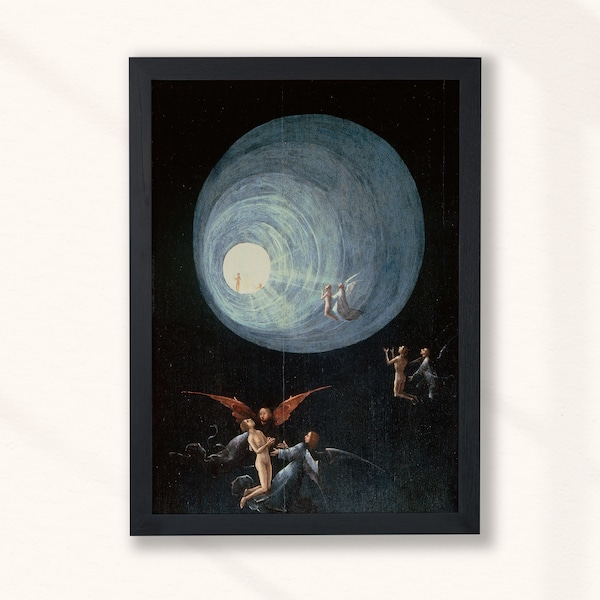 Hieronymus Bosch - Ascent of the Blessed 1 (1504) - Vintage Antique Oil Painting - Death Experience - Wall Art Printable - Digital Download