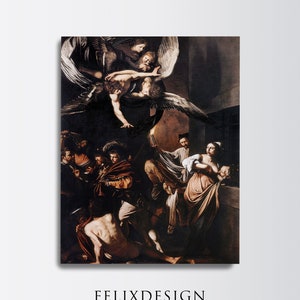 Caravaggio - The Seven Works of Mercy (1607) - Classic Painting Photo Poster Print Art Gift Home Wall Decor Digital Download