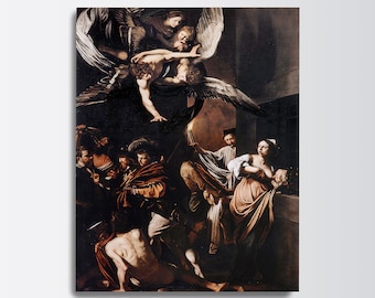Caravaggio - The Seven Works of Mercy (1607) - Classic Painting Photo Poster Print Art Gift Home Wall Decor Digital Download
