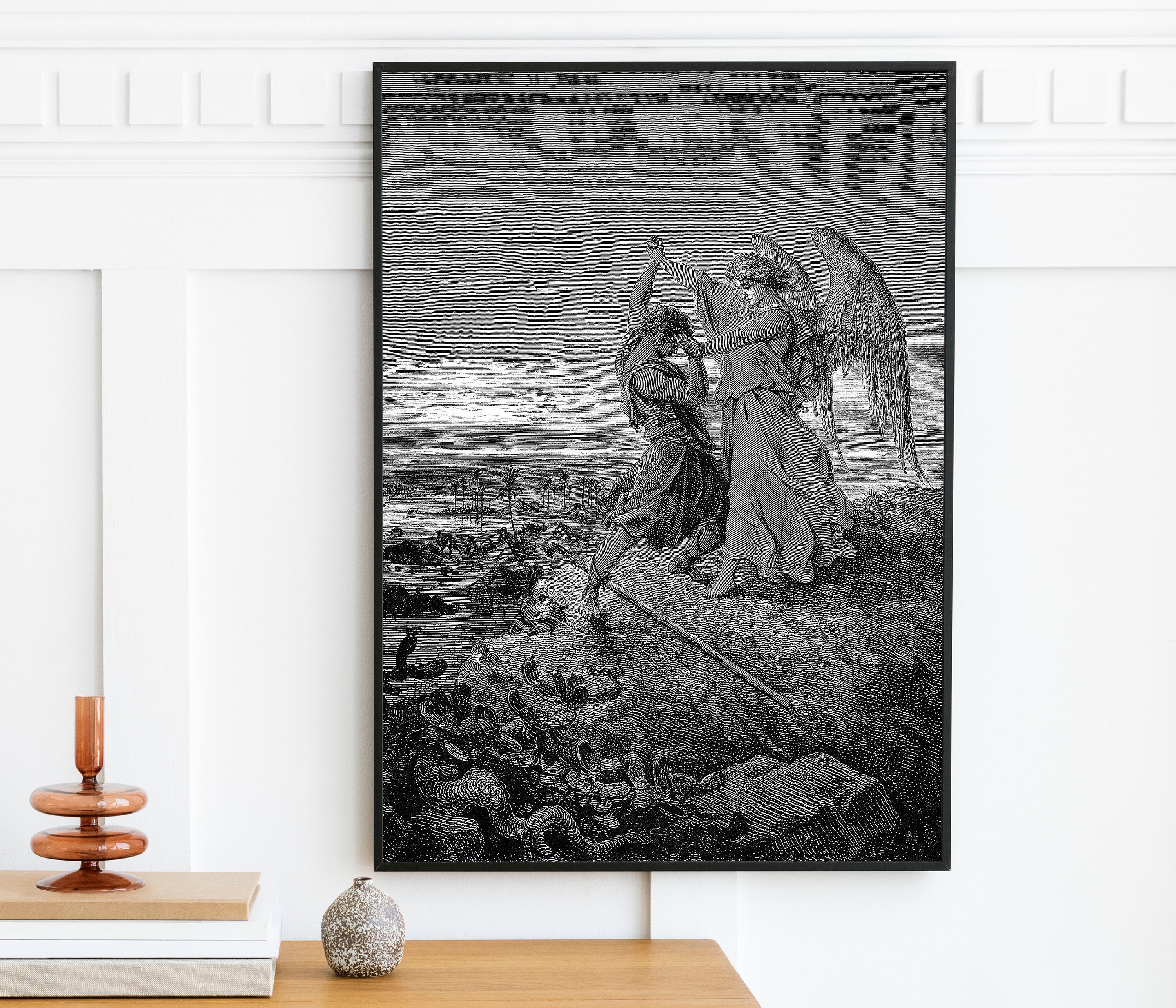 Gustave Dore - Jacob Wrestling With the Angel (1855) - Print Home