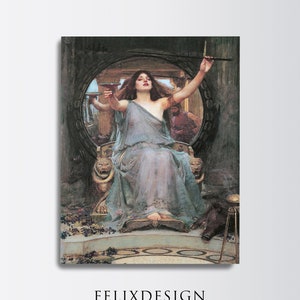 John William Waterhouse - Circe Offering the Cup to Odysseus (1891) - Classic Painting Photo Poster Print Fine Art Gift Wall Home Decor
