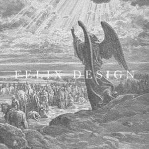 Gustave Dore - An Angel Appears to the Israelites (1866) - Print Home Wall Art Gift - Vintage Oil Painting - Bedroom Decor Digital Printable