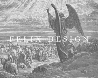 Gustave Dore - An Angel Appears to the Israelites (1866) - Print Home Wall Art Gift - Vintage Oil Painting - Bedroom Decor Digital Printable