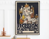 Egon Schiele - Secession 49 Exhibition (1918) - Vintage Drawing