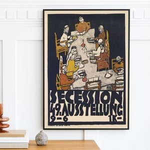 Egon Schiele - Secession 49 Exhibition (1918) - Vintage Drawing Painting Poster Print Home Wall Art Decor - Digital Download Instant Art
