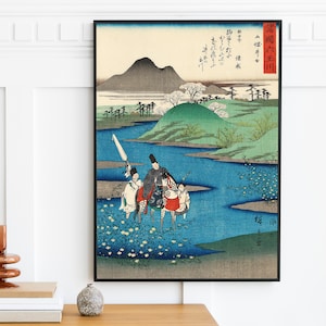 Utagawa Hiroshige - Six Jewel Rivers uit Various Provinces 2 (1857) | Japan Japanse ukiyo-e | Vintage Print Houtsnede Wall Art | Digitale kunst