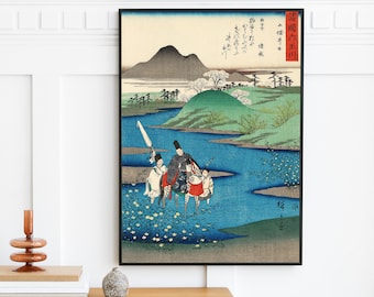 Utagawa Hiroshige - Six Jewel Rivers from Various Provinces 2 (1857) | Japan Japanese ukiyo-e | Vintage Print Woodcut Wall Art | Digital Art