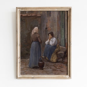 Elin Danielson-Gambogi - Two Women (1905) | Vintage Wall Art Print Woman Landscape Light Dark Academia Decor | Printable Digital Download