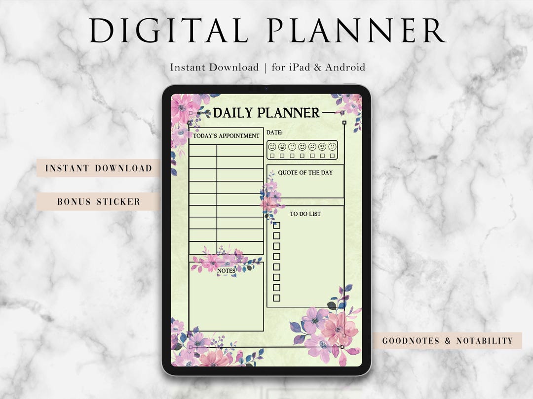 Digital Daily Planner, Goodnotes Planner, Portrait Digital Planner ...