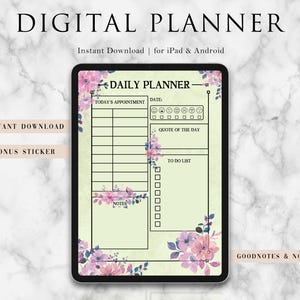 Digital Daily Planner, GoodNotes Planner, Portrait Digital Planner, Daily Schedule, Notability Planner, iPad Planner