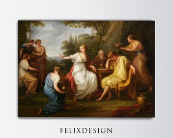 Pintura al óleo vintage / Decoración antigua del dormitorio / Obras de arte victorianas / Arte mural barroco / Academia oscura / Arte imprimible / Descarga digital