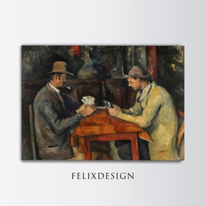 Paul Cézanne - De kaartspelers (1892) | Vintage Gentleman Man Portret Print | Antieke Olieverfschilderij Poker Cezanne Ezel | Afdrukbare kunst