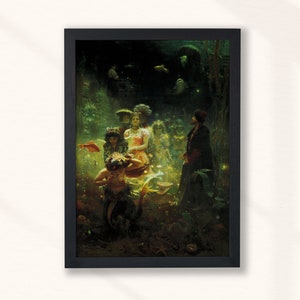 Ilya Repin - Sadko in the Underwater Kingdom (1876) - Vintage Oil Painting - Epic Poem Bylina Novgorod Painting Print Wall Art - Instant Art