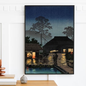 Tsuchiya Koitsu - Long Spells of Rain (1930) | Japan Japanese LoFi ukiyo-e | Wall Art Decor Vintage Antique Painting Print | Digital Art