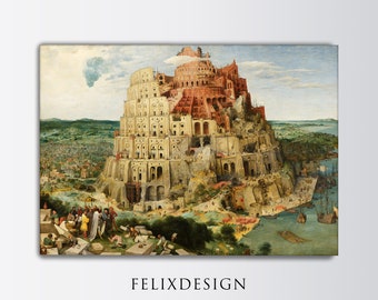 Pieter Bruegel The Elder - The Tower of Babel (1563) | Samsung Frame TV | Rustic Village Landscape Painting | Vintage Oil Art | Printable