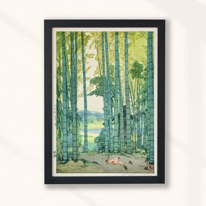 Hiroshi Yoshida - Bambushain (1939) - Vintage Gemälde - Große grüne Bäume - Japan Japan Ukiyo-e - Wand kunstdruck - Digitaler Download