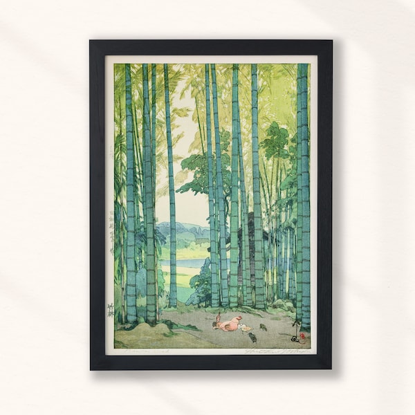 Hiroshi Yoshida - Bamboo Grove (1939) - Vintage Painting - Tall Green Trees - Japanese Japan Ukiyo-e - Wall Art Print - Digital Download