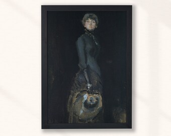 黒衣の女（トレバー夫人） - ジョン・ラヴェリー卿の油絵複製、大きな