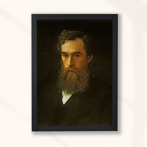 Ivan Kramskoi - Pavel Tretyakov (1876) - Vintage Oil Painting - Museum Quality - Man Portrait Painting - Wall Decor Print - Digital Art