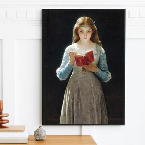 Antikes Portrait Frau Lesen | Impressionismus Kunstdruck | Vintage Frauen Portrait Gemälde | WandDekoration Poster Print | Digitaler Download