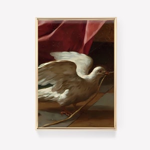 Doves Print | Dove Art Print | Dove Wall Art | Bird Art | Bird Print | Nursery Wall Decor | Vintage Painting | Printable Art | Digital Art